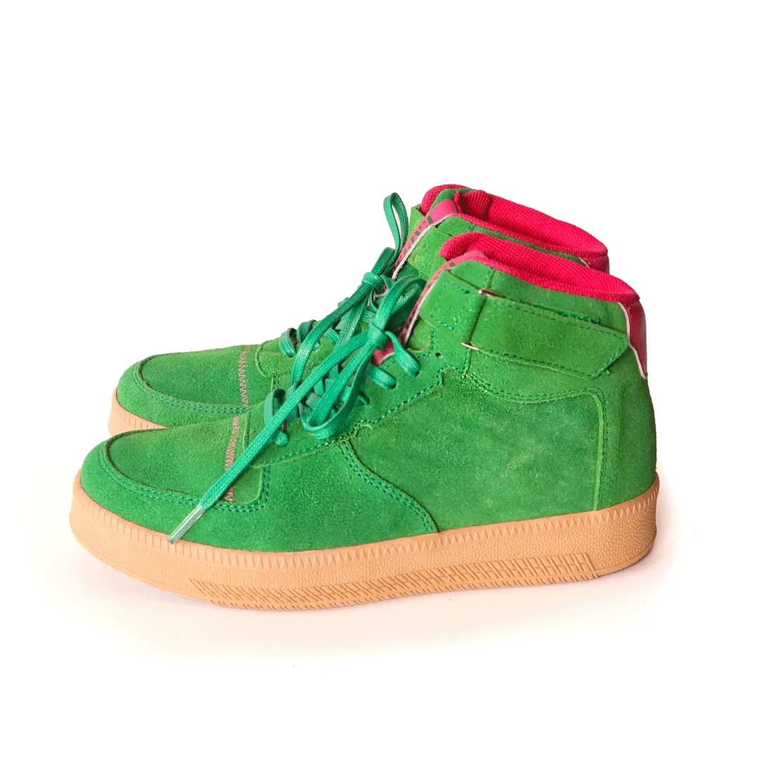 Zapatos deportivos vinotinto y verde